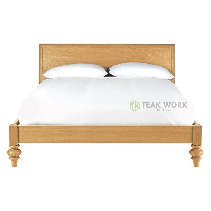 Buy Teak King size Bed With Turned Feet Online | TeakLab 5