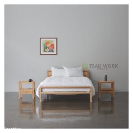 Buy Teak King size Bed And 2 Bedside Tables Online | TeakLab