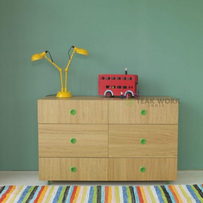 Buy Kids’ Teak 6 Drawer Wide Chest Online | TeakLab 1