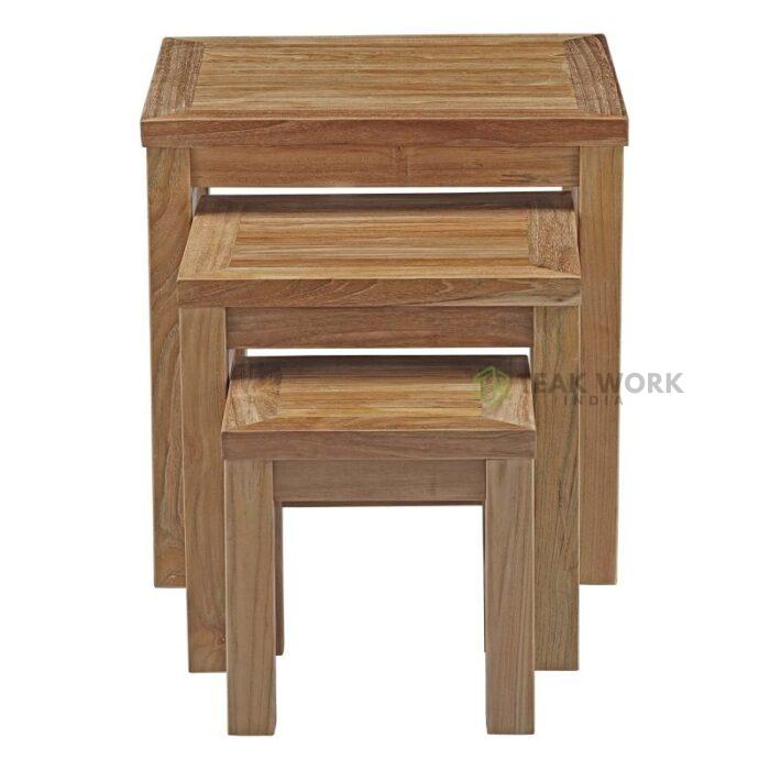 Buy Outdoor Teak Nesting Table Online | TeakLab 2