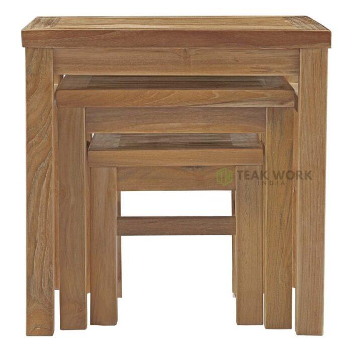 Buy Outdoor Teak Nesting Table Online | TeakLab 3