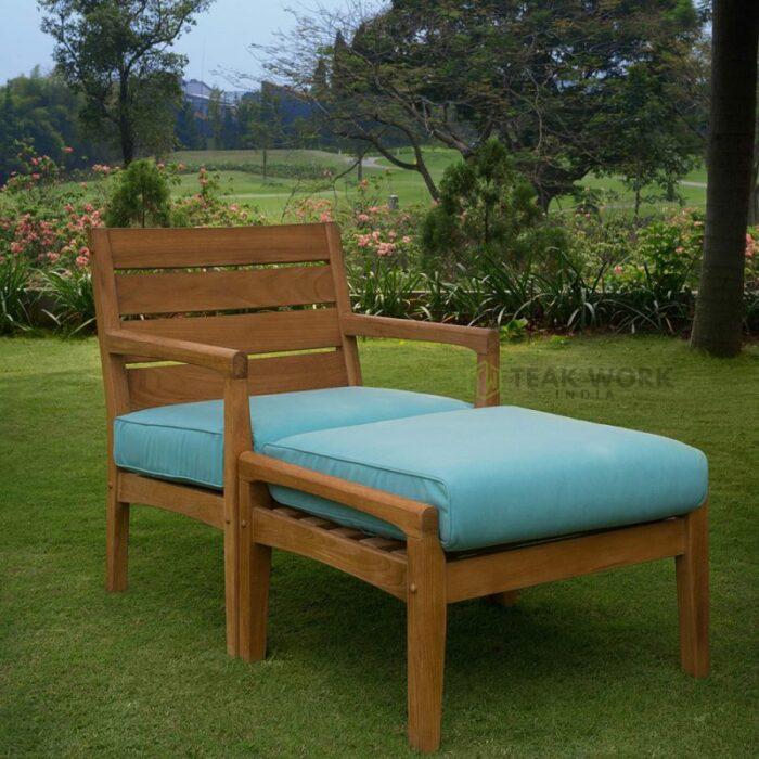 Buy Casual Teak Ottoman Online | TeakLab 2