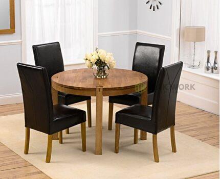 Buy Solid Teak Round Dining Table Set Online | TeakLab