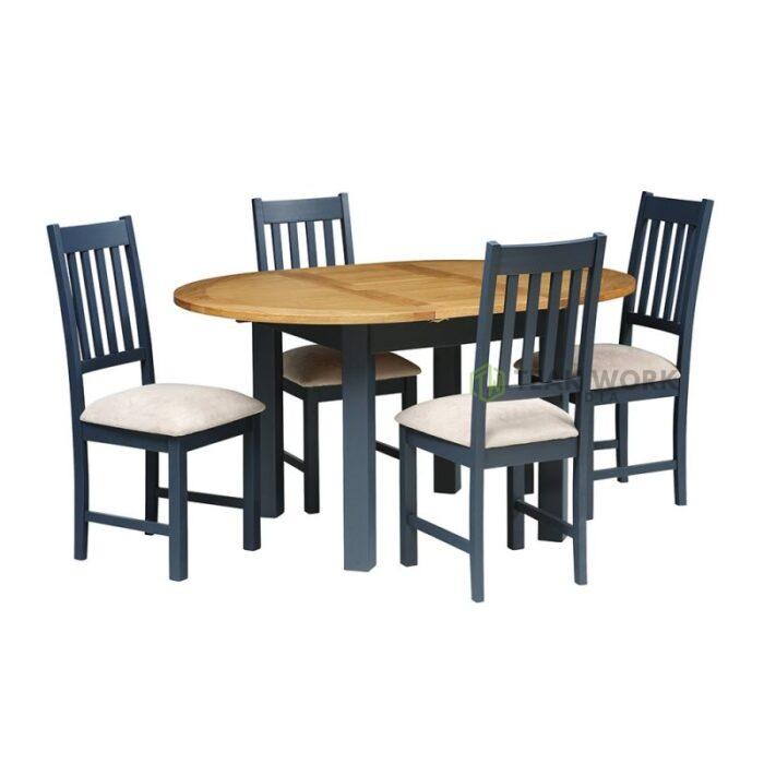 Buy Round Teak Table and 4 Chairs Online | TeakLab 5