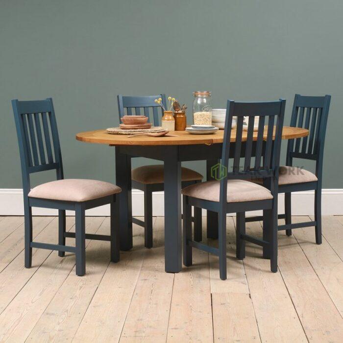 Buy Round Teak Table and 4 Chairs Online | TeakLab 7