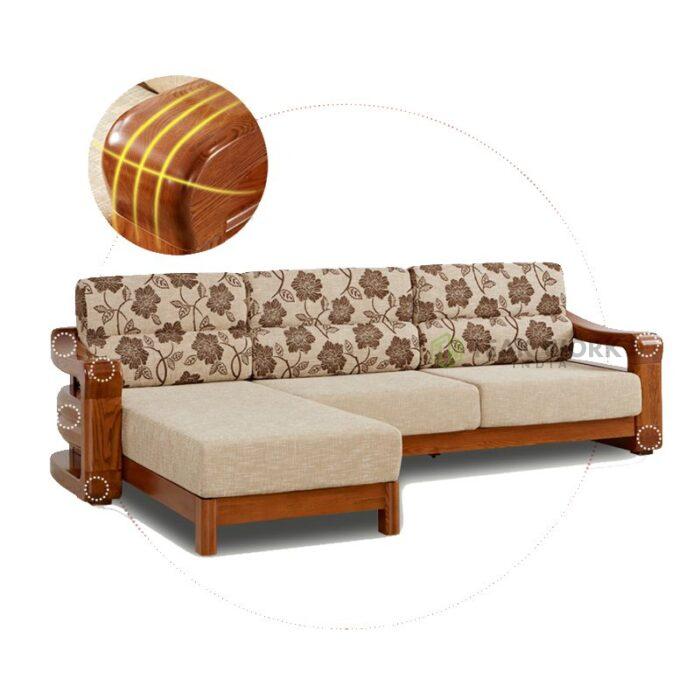 Buy Teak Wood Sectional Sofa Set (2 Seats+ Lounger) Online | TeakLab 8