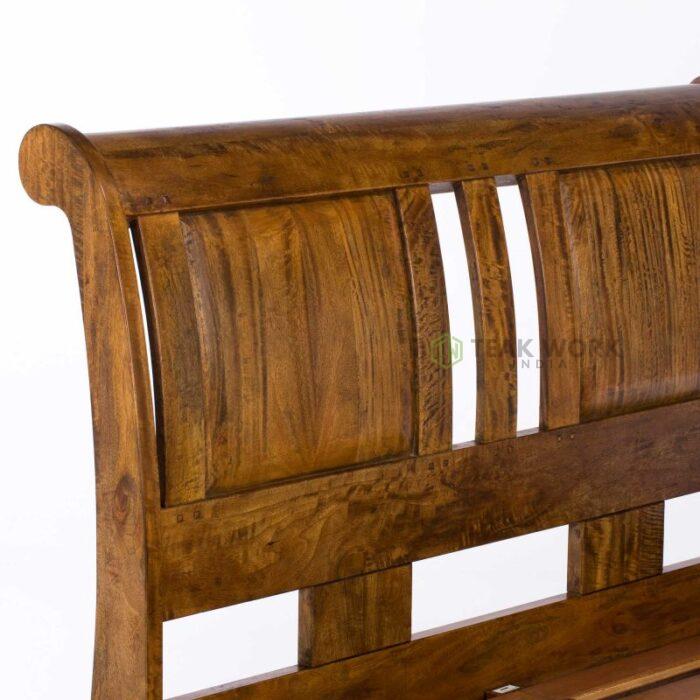 Buy Teak Wood Sleigh Bed Online | TeakLab 8