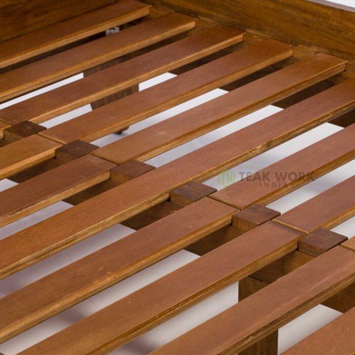 Buy Teak Wood Sleigh Bed Online | TeakLab 9