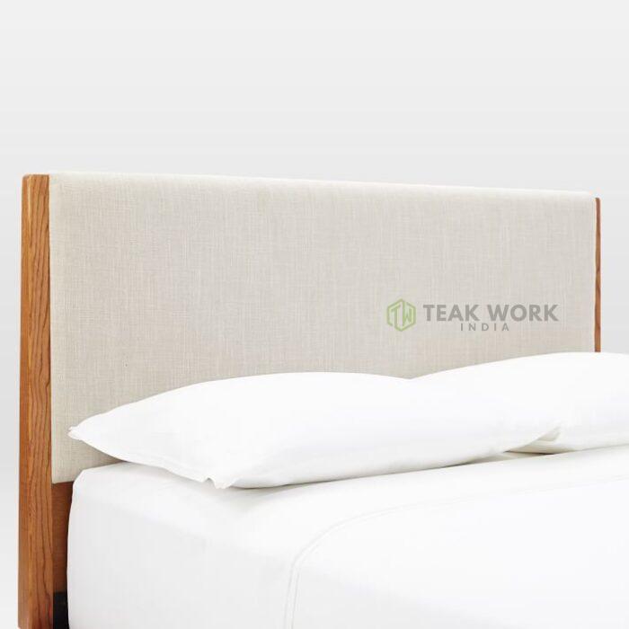 Buy Teak Wood Modern Bed Upholstered Headboard Online | TeakLab 8