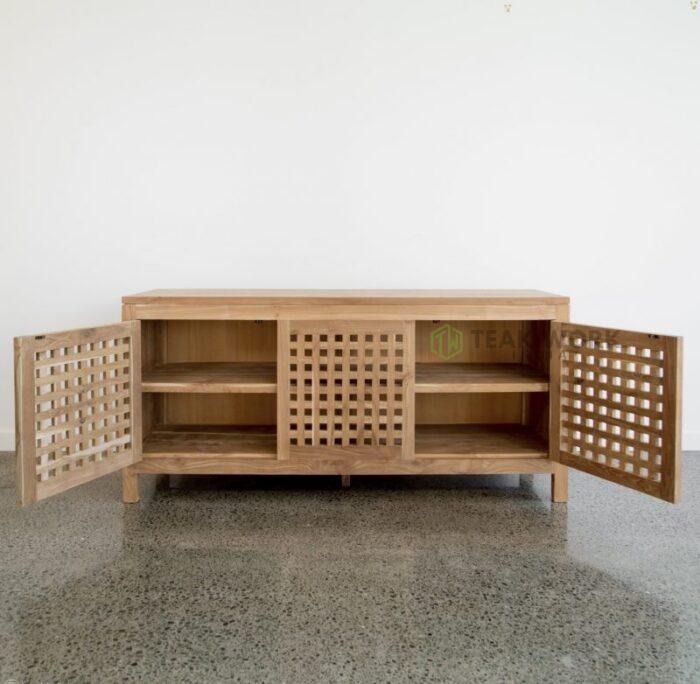 Buy Teak Wood Low Buffet Cabinet Online | TeakLab 5