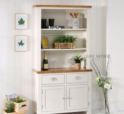 Buy Teak Cream Painted Medium Crockery Unit Online | TeakLab