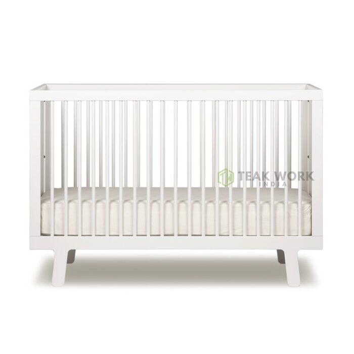 Buy Teak Wood White Cot bed Online | TeakLab 1