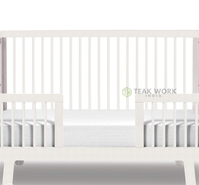 Buy Teak Wood White Cot bed Online | TeakLab 2
