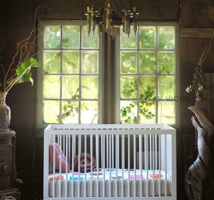 Buy Teak Wood White Cot bed Online | TeakLab 3