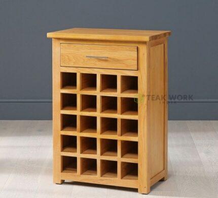 Buy Indian Solid Teak Wood Wine Rack Online | TeakLab 1