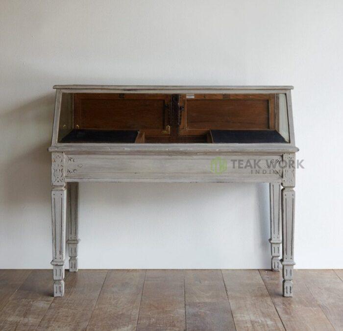 Buy LIGHT GREY SHOWCASE DESK Online | TeakLab 2