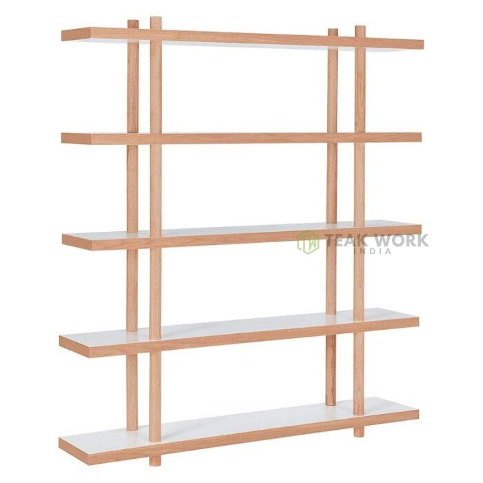 Buy Teak Wide Bookcase Online | TeakLab 2