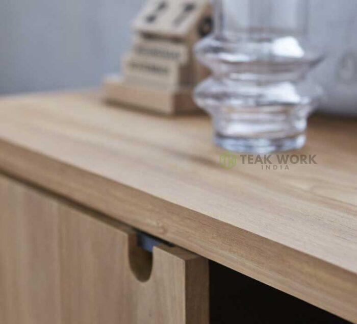 Buy Scandinavian Raw Natural Teak TV Stand Online | TeakLab 3
