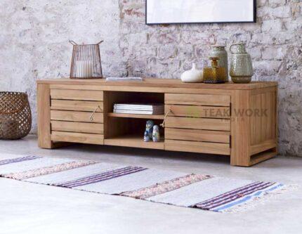 Buy Small 55″ Tv Stand with 2 Cupboards Online | TeakLab