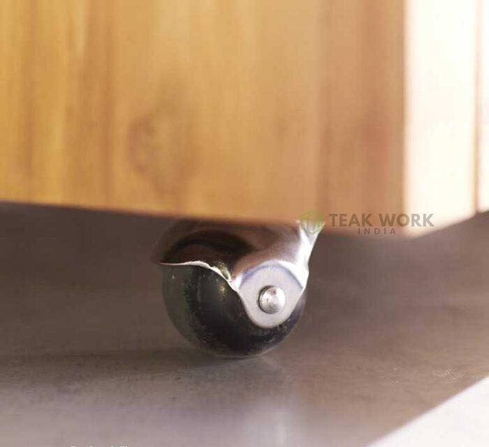 Buy Solid teak TV unit with Wheels Online | TeakLab 4
