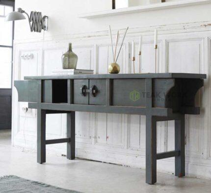 Buy Console Table with 2 Sliding side Cupboard doors Online | TeakLab 1