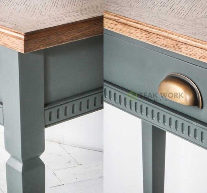 Buy Teak Console Table in Myrtle Green Color Online | TeakLab 4