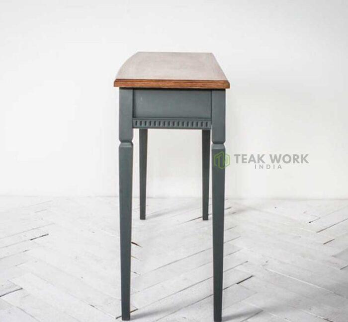 Buy Teak Console Table in Myrtle Green Color Online | TeakLab 3