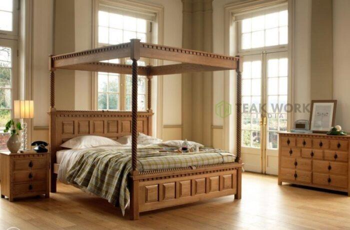 Buy Supreme TeakLab Teak Wood Poster Bed Online | TeakLab 4