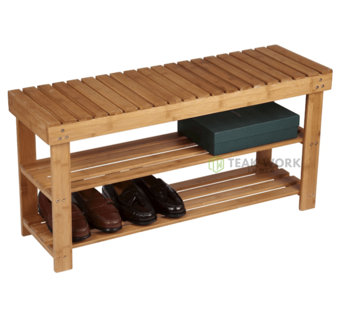 Buy TeakLab 2-Tier Shoe Storage Bench Online | TeakLab 2