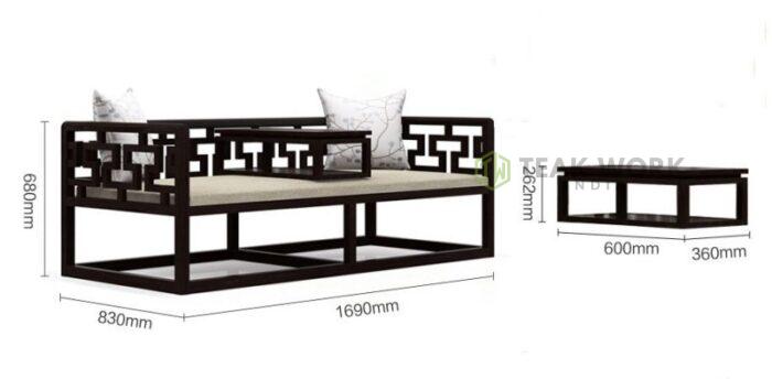 Buy TeakLab Two Seater Sofa With Center Arm-Rest Online | TeakLab 2