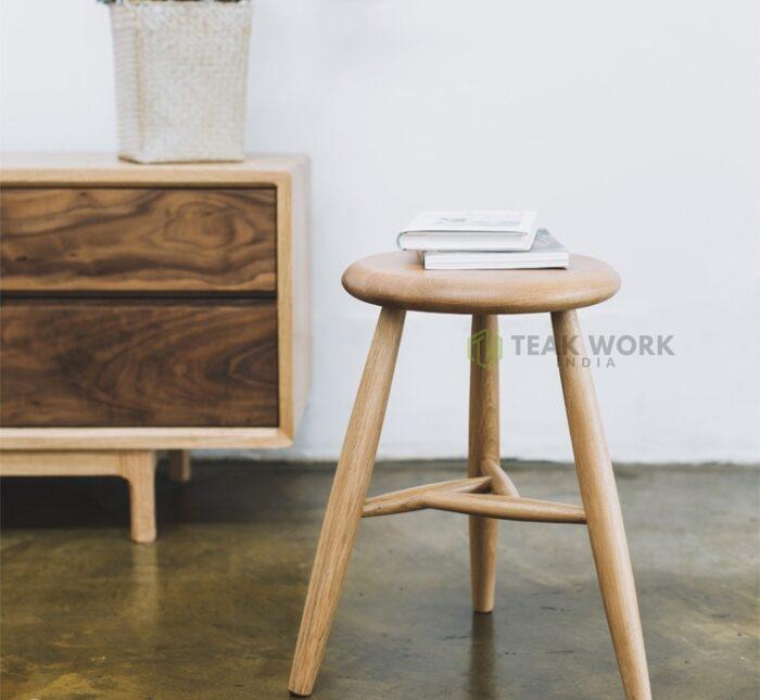 Buy Teak Wood Stool/Side Table Online | TeakLab 10