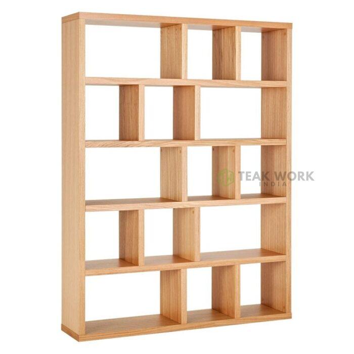 Buy Teak Wide Bookcase Online | TeakLab 2