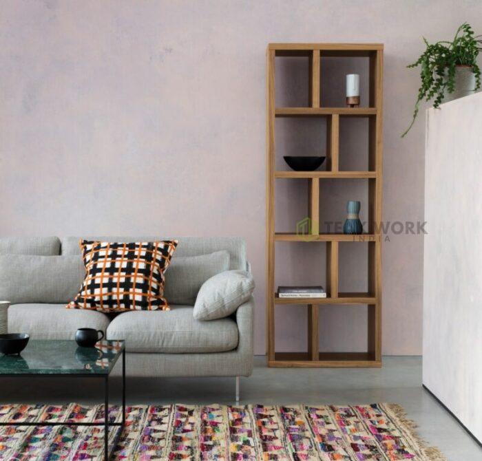 Buy Teak Narrow Bookcase Online | TeakLab 1