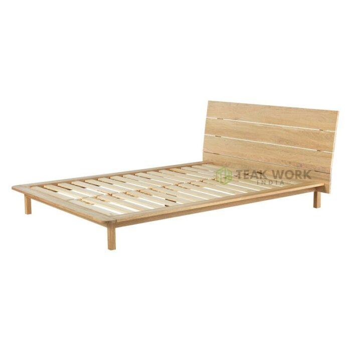 Buy Teak Wood Kingsize Platform Bed Frame Online | TeakLab 4