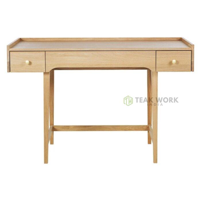 Buy Teak Desk With 3 Storage Drawers Online | TeakLab 2